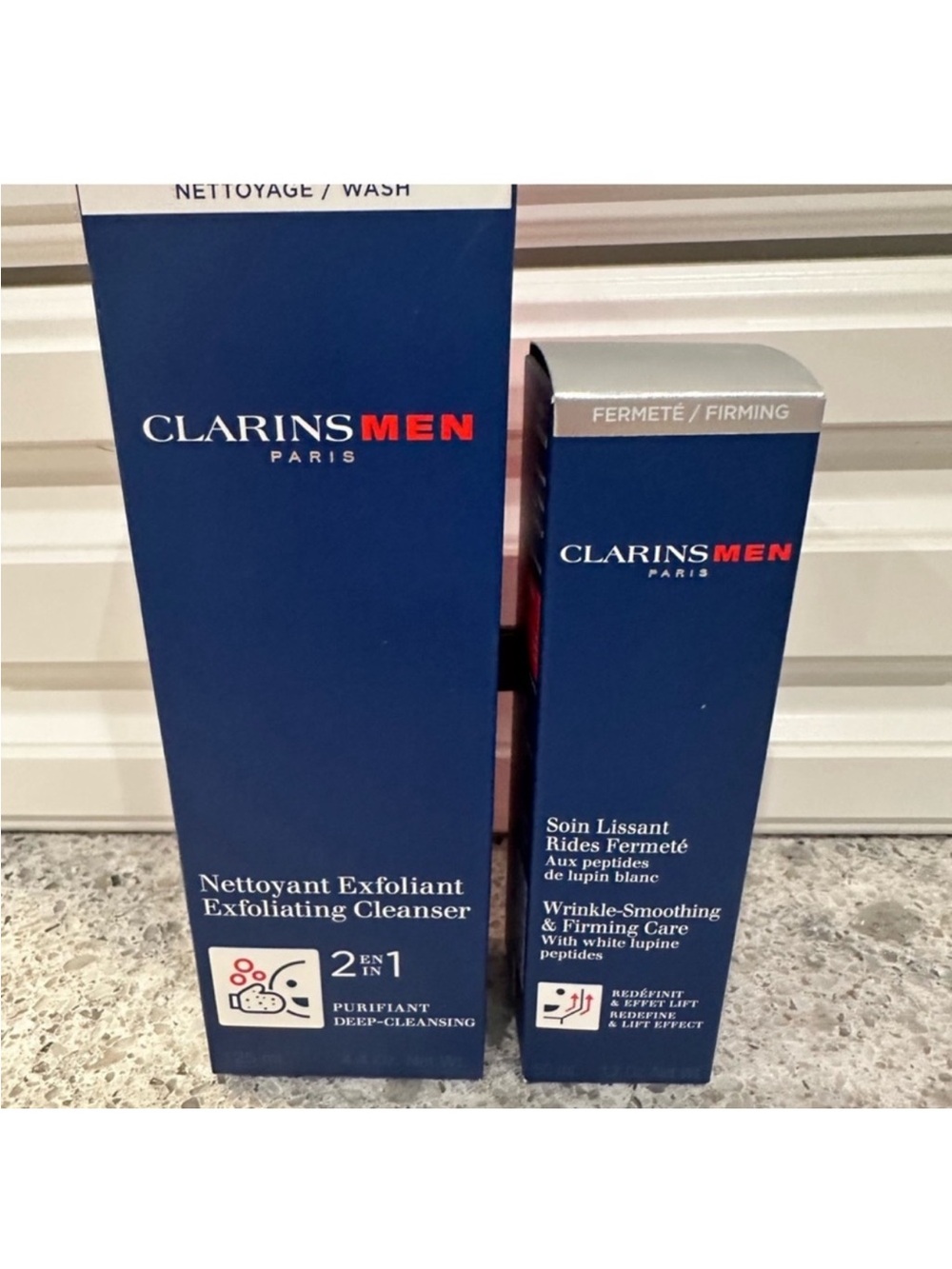 Clarins Men Wrinkle Smoothing & Firming Care & Exfoliating Cleanser